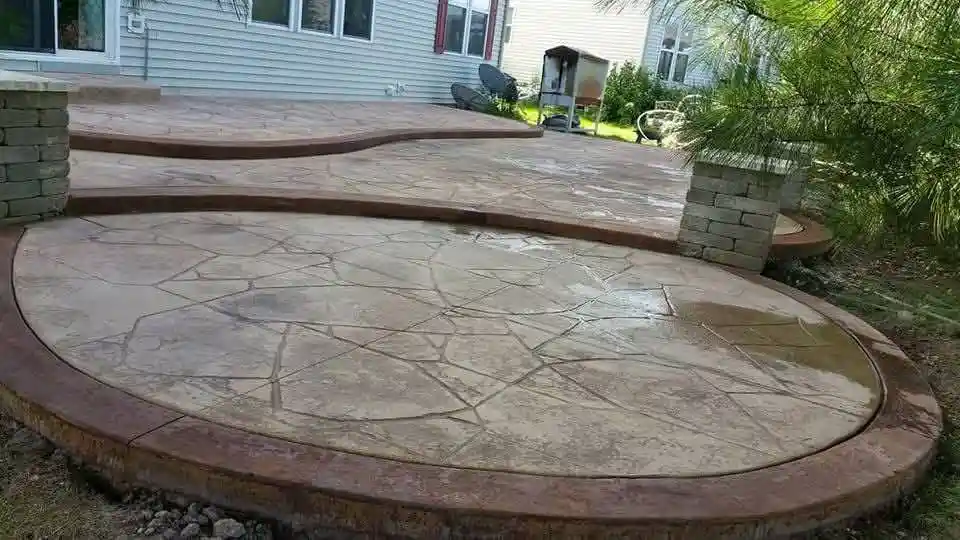 Power washed stone deck